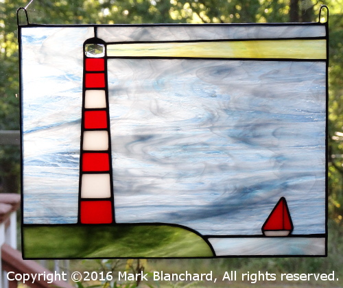 Assateague Lighthouse Stained Glass Panel